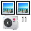 LG 18K BTU Multi F Dual Zone Art Cool Gallery Ductless Mini-Split Heat Pump System 9K+12K