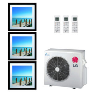 LG 24K BTU Multi F Tri Zone Art Cool Gallery Ductless Mini-Split Heat Pump System 9K+12K+12K