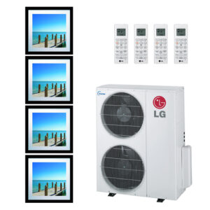 LG 36K BTU Multi F Quad Zone Art Cool Gallery Ductless Mini-Split Heat Pump System 12K+12K+12K+12K