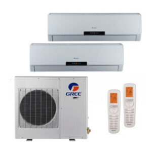 Gree Neo Dual Zone 18K BTU 16 SEER Complete Ductless Mini-Split Heat Pump System 12K+12K