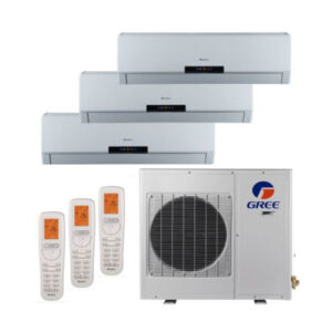 Gree Neo Tri Zone 24K BTU 16 SEER Complete Ductless Mini-Split Heat Pump System 12K+12K+12K
