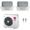 LG 54K BTU Multi F Dual Zone Ceiling-Cassette Ductless Mini-Split Heat Pump System 18K+18K