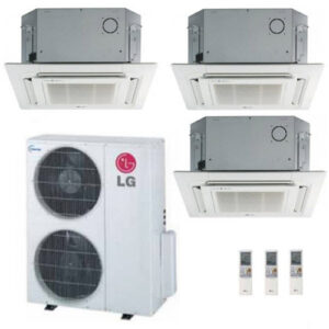 LG 36K BTU Multi F Tri Zone Ceiling-Cassette Ductless Mini-Split Heat Pump System 12K+12K+12K