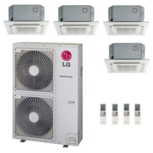 LG 36K BTU Multi F Quad Zone Ceiling-Cassette Ductless Mini-Split Heat Pump System 12K+12K+12K+12K