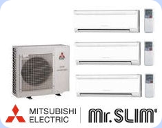 Mitsubishi Ductless Mini Split 16.0 SEER 2 x 9,000 1 x 12,000 BTU/H Cooling & Heating