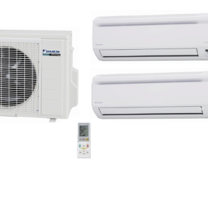 Daikin 2MXS18GVJU 18000 Btu Outdoor Unit 2-Zone Heat and Cool Ductless Mini Split System 07+07 Btu Indoor Units